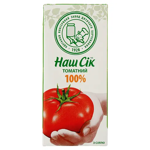 Упаковка сока Наш сік Томатный 100% с солью 5.94 л (0.33 л х 18 шт.) - фото 2
