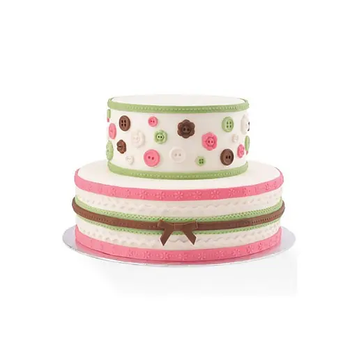 Молд силіконовий кондитерський для мастики та шоколаду Гудзики бантики та бордюри 19x12 см, Kitchen Master Рожевий 87473 - фото 3