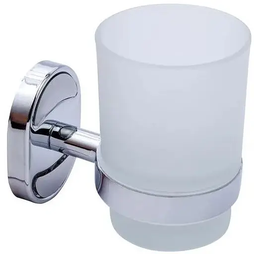 Склянка з тримачем для ванної кімнати Kroner KRM Elbe - ACG2906 білий - фото 1