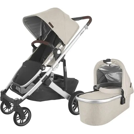 Прогулянкова коляска Uppababy Cruz V2 - Declan + Люлька Uppababy Carrycot-Declan-Oat Melange Silver Frame - фото 1