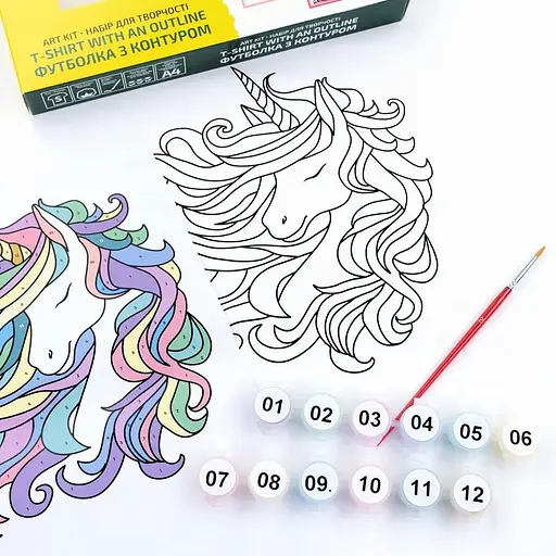 Набір футболка-розмальовка Rosa Talent Unicorn бавовна 100% розмір S  - фото 2