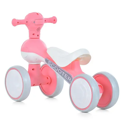 Каталка-толокар Bambi M 5729-8 - мотоцикл з інтерактивними ефектами та багажником, рожевий - фото 5