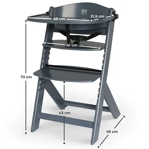 Стільчик для годування Kinderkraft Enock Gray темно-сірий (KKKENOCGRYF000) - фото 6