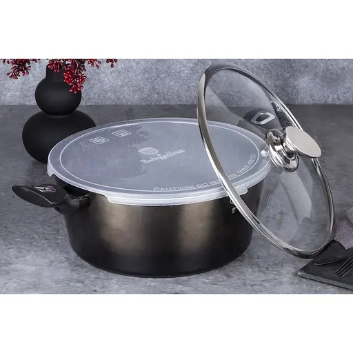 Каструля Berlinger Haus Shiny Black Metallic Line з кришками 4.1 л 24х11.8 см коричнева (BH 6605) - фото 5