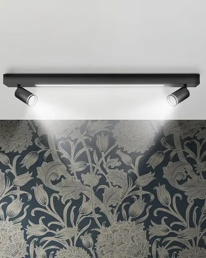 Стельовий світильник Goldlux 327383 Paris GU10+Led 3x10+24W 4000K 1800Lm IP20 Чорний - фото 3