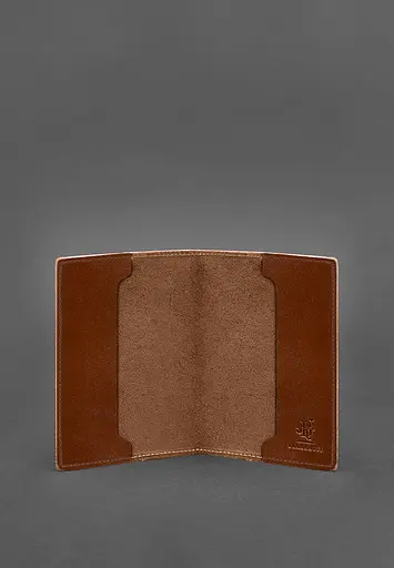 Кожаная обложка для служебного удостоверения военнослужащего Госспецсвязи светло-коричневая - фото 3