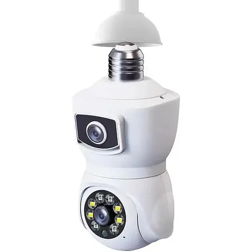 IP камера відеоспостереження в патрон RIAS V380-E27 (v380 APP) Wi-Fi 2 об'єктива 2MP+2MP White - фото 3