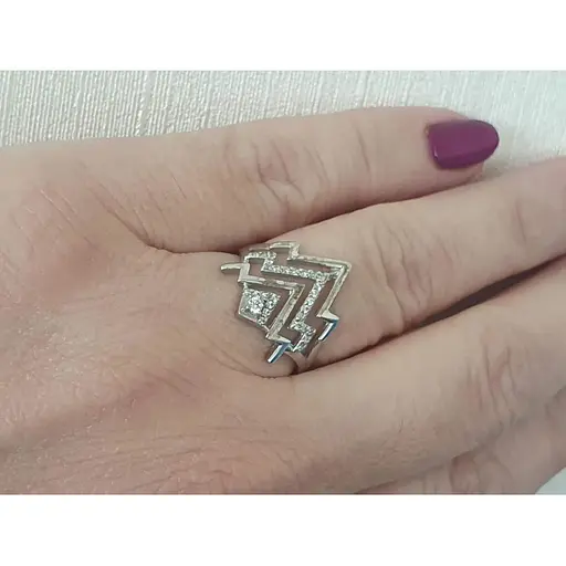 Срібне кільце Харківська ювелірна фабрика з фіанітами. 500187-Р 16,5 - фото 3