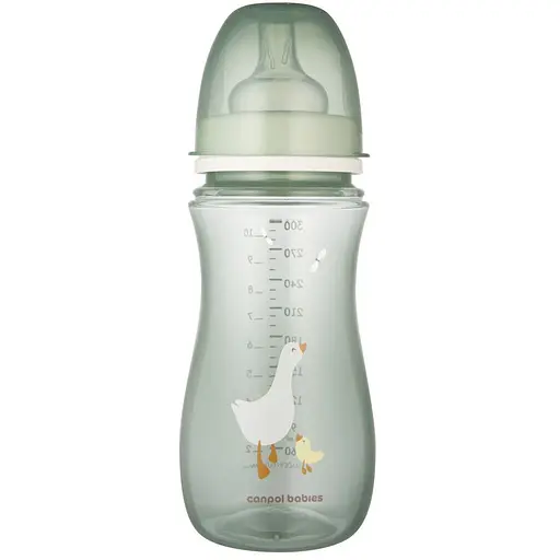 Пляшка Canpol babies Easystart Гуси антиколікова з широким отвором 300 мл сіра (35/246)