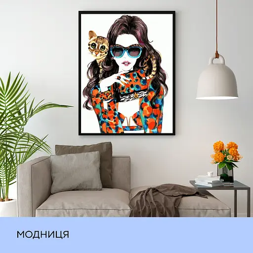 Набір для розпису по номерах "Модниця" 40*50 см, IDEA2-GX38960 - фото 3