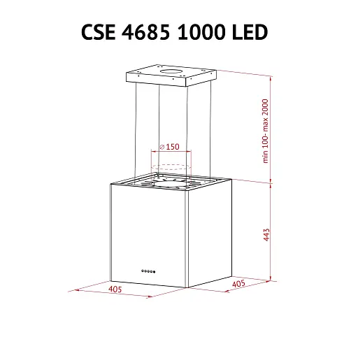 Вытяжка островная PERFELLI CSE 4685 I 1000 LED - фото 11