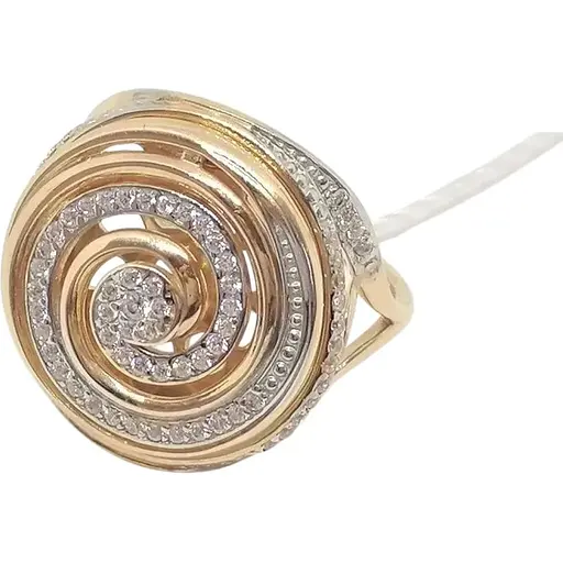 Золотое кольцо Семейные драгоценности с фианитами. 1710379 17,5