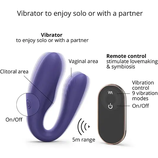 Вибратор для пар с пультом ДУ Love To Love Match Up - Midnight Indigo - фото 2