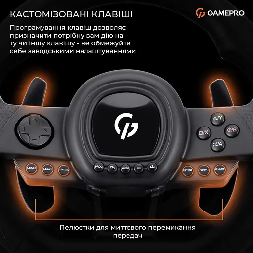 Руль и педали GamePro RW038PM с коробкой передач PC/XBOX/SWITCH/PS3/PS4 - фото 11