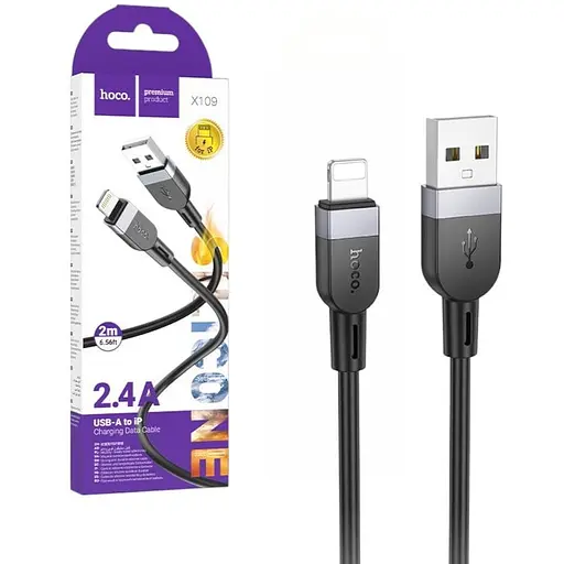 USB-кабель Hoco X109 Lightning Silicone 2 м для зарядки та передачі даних