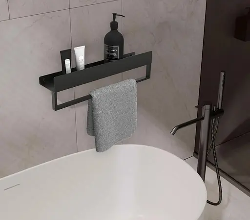 Полка для ванны Rea SF01 60 black matt REA-06002, Черный матовый - фото 2
