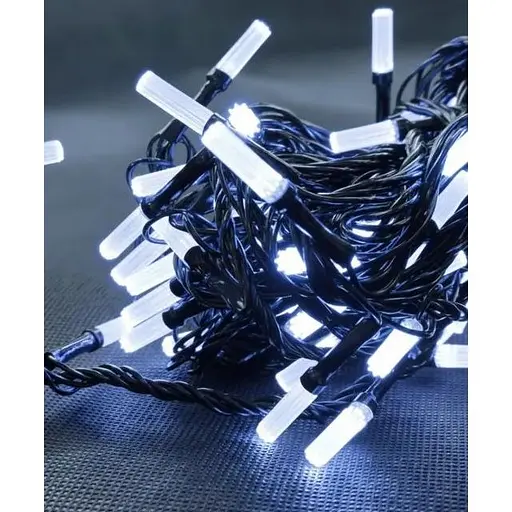 Новорічна гірлянда Восьмигранний рубін 6 м - 100 Білих лампочок - фото 1