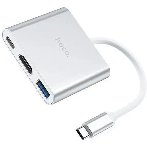 Хаб Hoco Type-C - Hub HB14 Easy Use - Usb3.0 / HDMI / PD 3A 67W - фото 1