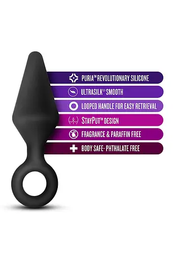 Анальна пробка Anal Adventures Platinum Loop Plug Medium 11.4 см (чорний) - фото 5