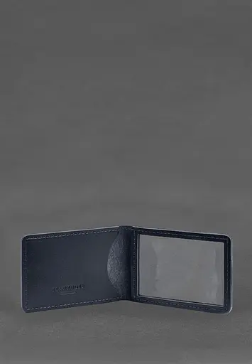 Кожаная обложка для удостоверения государственной государственной таможенной службы (ДМС) Синяя - фото 3