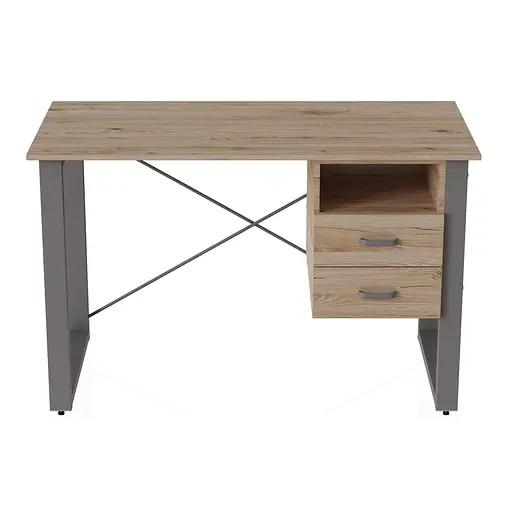 Письмовий стіл із ящиками Ferrum-decor Оскар 750x1400x600 метал Сірий ДСП Дуб Сан-Марино 16 мм (FRD-103249)