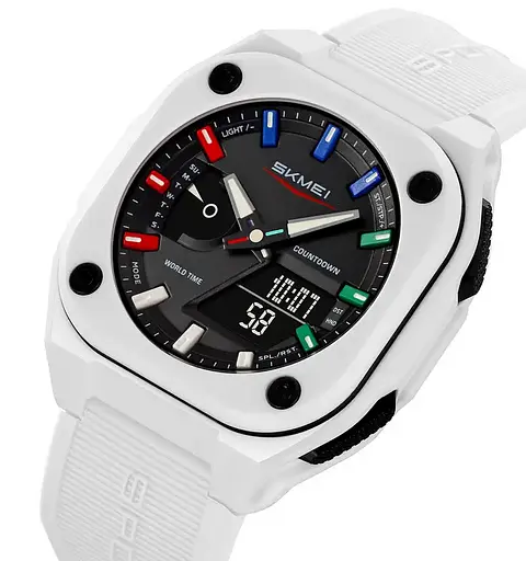 Годинник чоловічий наручний спортивний Skmei 2328 (Білий) - фото 2