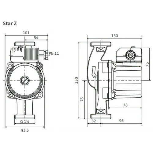 Циркуляционный насос Wilo Star-Z 25/6 EM (4047573) - фото 2