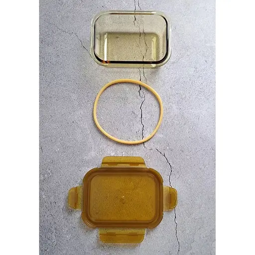 Харчовий контейнер Vittora скляний з пластиковою кришкою Бурштин 1040 мл VT-7810 (127041) - фото 4