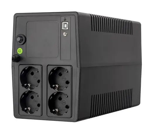 Источник бесперебойного питания Prologix 1000 PLPU 1000VA 4LED Lin.int AVR 4 x евро розетки и USB - фото 2
