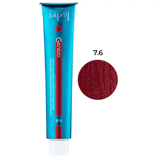 Профессиональная стойкая аммиачная крем-краска для волос Le Cher Geneza 7.6 (7TPR) рыжий блонд 100 мл - фото 1