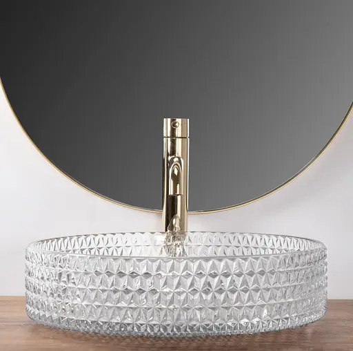 Умывальник Rea Cristal Transparent 40 накладной REA-U0284, Прозрачный - фото 3