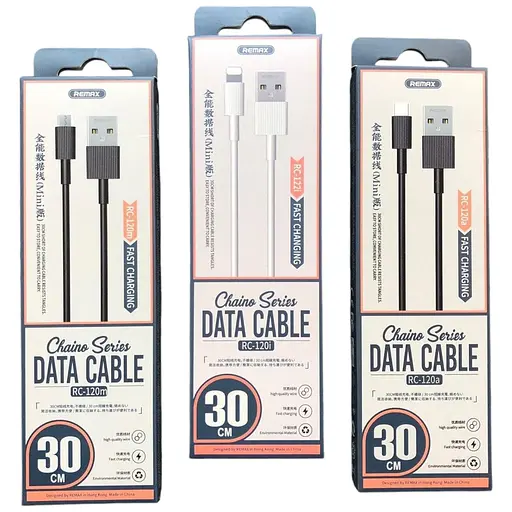 Кабель Remax CHAINO Mini RC -120 м Micro-USB 3A 0.3 м короткий