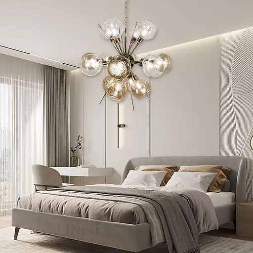 Люстра с прозрачными и янтарными плафонами Line.F AG 09/16 - фото 7