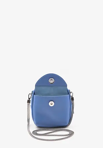 Шкіряна жіноча міні-сумка Kroha блакитний краст - фото 3