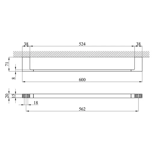 Полотенцедержатель Kroner KRM Edelstahl Kubus - SCH3901 (CV025644) - фото 6