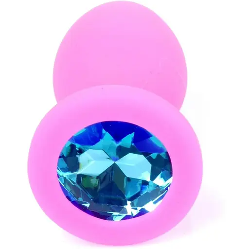 Силіконова анальна пробка Boss Of Toys Boss Series - Jewellery Pink Silicon Plug Small Light Blue S, BS6400081, Рожевий / голубой - фото 3