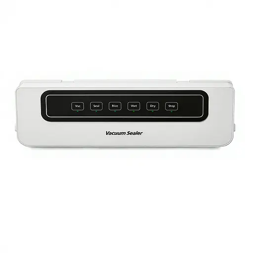 Вакууматор побутовий Yiwu для сухих та вологих продуктів 120 Вт вакуумний пакувальник 5 режимів роботи + 10 пакетів Білий HP-11-18