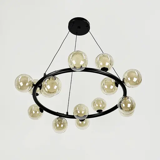 Кільцева люстра з 15 подвійними плафонами Ø 75 см | Арт. SG 48/15 BK+CL+WT | Line F - фото 4