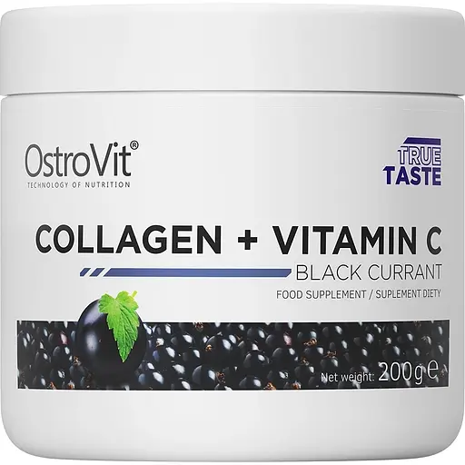 Для суглобів та зв'язок OstroVit Collagen + Vitamin C Black currant 200 г - фото 1