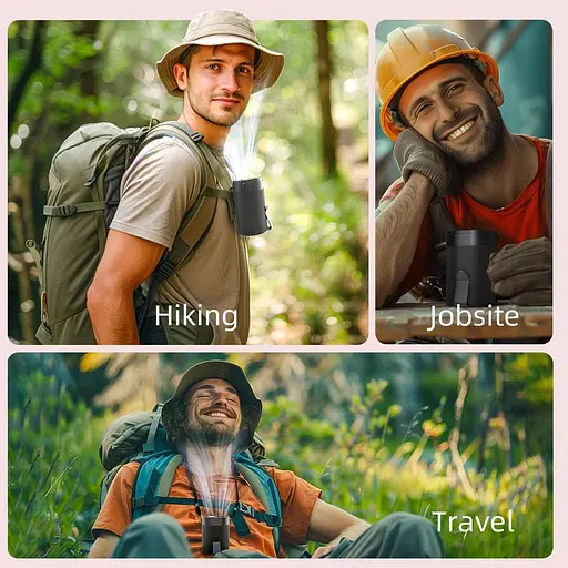 Портативний вентилятор COZOME 400 мл 3000 мА·год 25 годин 6600 об/хв - фото 3