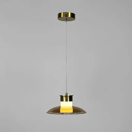 Світильник із подвійним янтарним плафоном Ø 22 см | Арт. AA458-220 GD+Amber | Line F - фото 1