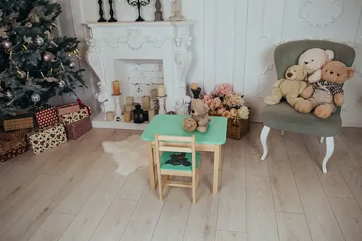 Дитячий письмовий столик та стільчик (з ящиком) для малювання та навчання (Зелений) Слонік - фото 7