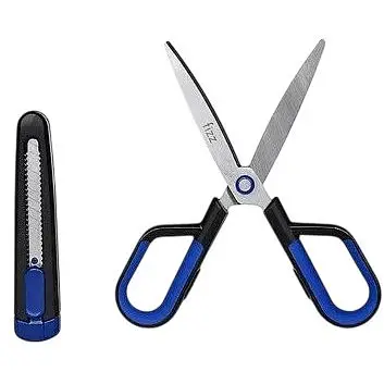 Ножиці  та ножиці-чохол Yopin Fizz Kawai 2 в 1 чорно сині