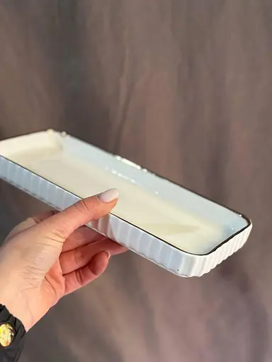 Керамическое блюдо 1566G для сервировки с декоративной подставкой 25х10 см - фото 3