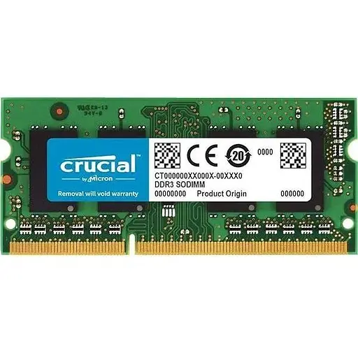 Оперативна пам'ять для ноутбука Crucial 1Rx8 SO-DIMM DDR3 4GB 1600MHz PC3L-12800 1.35v/1.5v Б/В