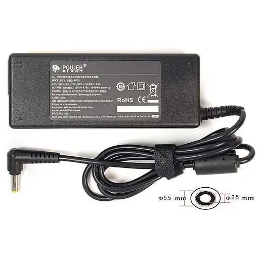 Блок живлення для ноутбуків PowerPlant ASUS 220V, 19V 90W 4.74A (5.5*2.5)