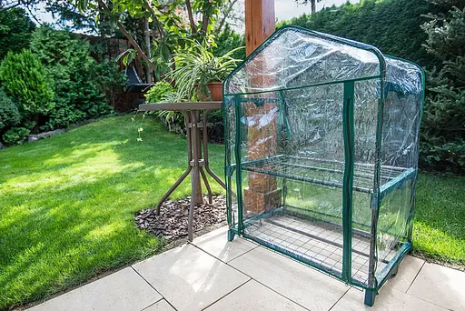 Парник складаний Neo Tools 95х69х49, 2 полиці, ПВХ плівка, прозорий - фото 2