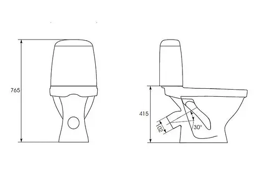 Унітаз-компакт Cersanit Eko 771 031 3/6 л поліпропіленове сидіння з металевим кріпленням 30412 - фото 3