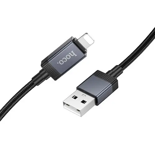 Кабель Hoco X118 Generous charging data cable with display iP черный - фото 1