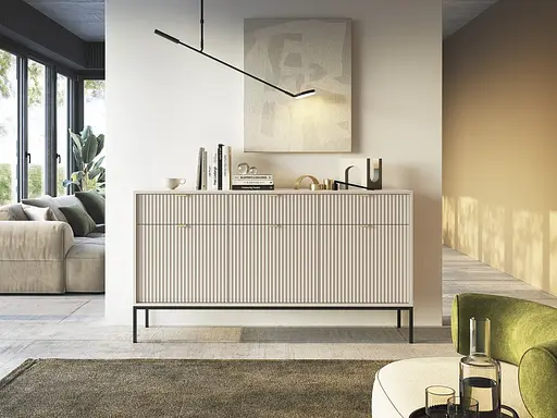 Комод Perfect Home Нова / Nova 3-дверний з 3 шухлядами і чорними ніжками KSZ154 Кашемір (PFH-091244)